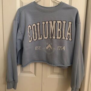 Forever 21 blue cropped columbia crewneck